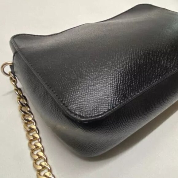 Michael Kors Jet Set East West Crossbody Black Pebbled Saffiano With Gold Trim - Picture 6 of 14